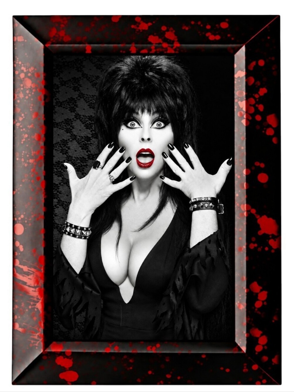 Elvira Framed Horror Queen Cult Classic Gothic Punk Rock Biker Goth Vintage 80s